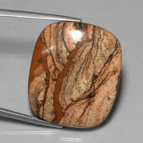 Jaspe multicolorido natural 38,85ct, almofada cortada, opaco