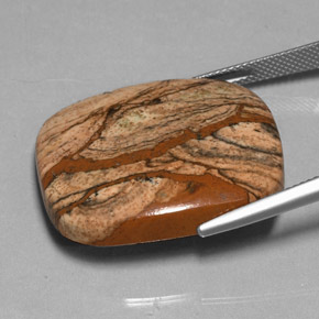 Jaspe multicolorido natural 38,85ct, almofada cortada, opaco