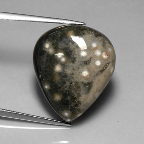 Jaspe multicolorido natural 24,92ct, formato de pêra, opaco