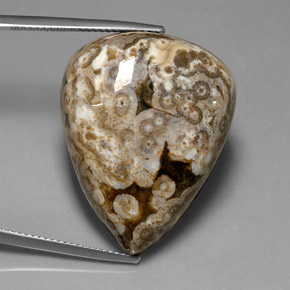 Jaspe multicolorido natural 41,91ct, formato de pêra, opaco