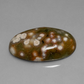 Jaspe multicolorido natural 10,86ct, corte oval, opaco