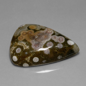 Jaspe multicolorido natural 39,82ct, trillion, opaco
