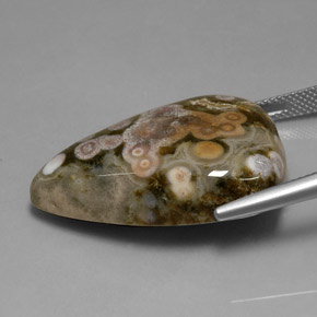 Jaspe multicolorido natural 39,82ct, trillion, opaco