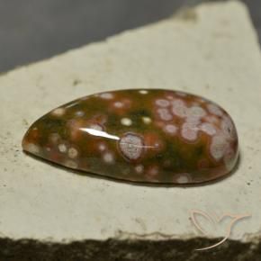 Jaspe Multicolorido Natural 30.74ct, Formato de pêra, Opaco