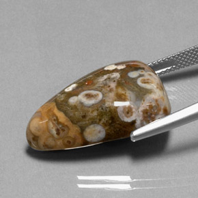 Jaspe multicolorido natural 20,99ct, formato de pêra, opaco