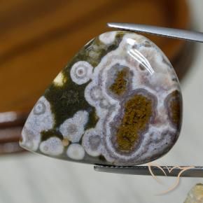 Jaspe Multicolorido Natural 37.19ct, Formato de pêra, Opaco