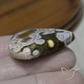 Jaspe Multicolorido Natural 37.19ct, Formato de pêra, Opaco
