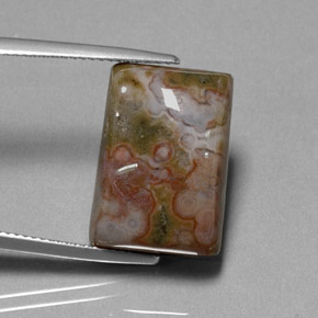 Jaspe multicolorido natural 17,72ct, baguete, opaco