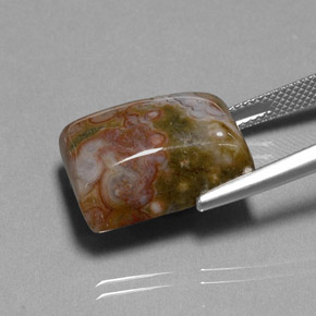 Jaspe multicolorido natural 17,72ct, baguete, opaco