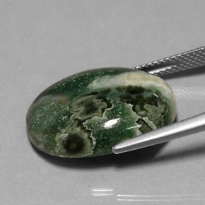 Jaspe multicolorido natural 13,88ct, corte oval, opaco