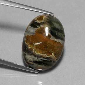 Jaspe multicolorido natural 11,51ct, corte oval, opaco