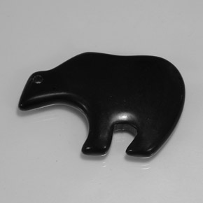 Jaspe preto natural 36,77ct, forma extravagante, opaco
