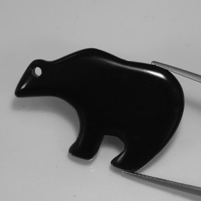 Jaspe preto natural 36,77ct, forma extravagante, opaco