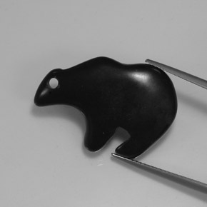 Jaspe preto natural 21,09ct, forma extravagante, opaco