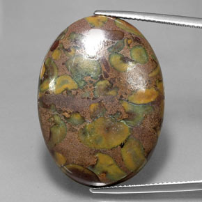 Jaspe multicolorido natural 37,51ct, corte oval, opaco
