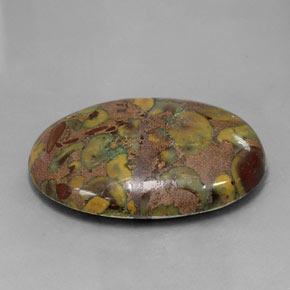Jaspe multicolorido natural 37,51ct, corte oval, opaco