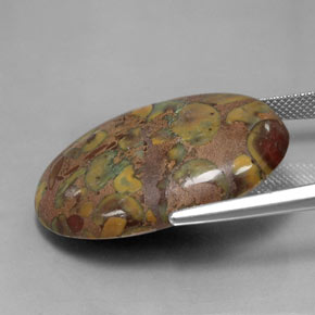 Jaspe multicolorido natural 37,51ct, corte oval, opaco