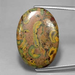 Jaspe multicolorido natural 25,79ct, corte oval, opaco