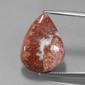 Jaspe multicolorido natural 10,75ct, formato de pêra, opaco