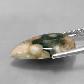 Jaspe multicolorido natural 10,08ct, formato de pêra, opaco