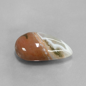 Jaspe multicolorido natural 9,07ct, formato de pêra, opaco
