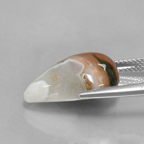 Jaspe multicolorido natural 9,07ct, formato de pêra, opaco