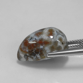 Jaspe multicolorido natural 10,49ct, formato de pêra, opaco