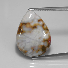 Jaspe multicolorido natural 11,87ct, formato de pêra, opaco