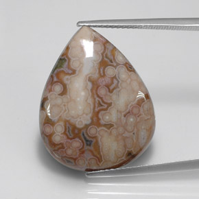 Jaspe multicolorido natural 13,92ct, formato de pêra, opaco