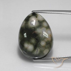 Jaspe multicolorido natural 26,28ct, formato de pêra, opaco