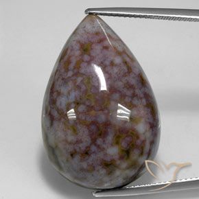 32.46ct Natural Multicolorido Jaspe, Formato de pêra, Opaco