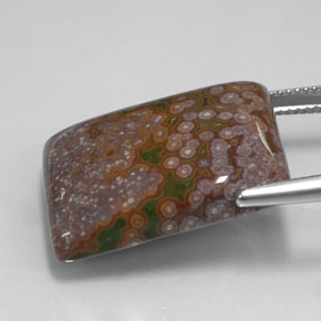 Jaspe multicolorido natural 26,22ct, baguete, opaco