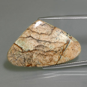 Jaspe multicolorido natural 18,86ct, formato de pêra, opaco