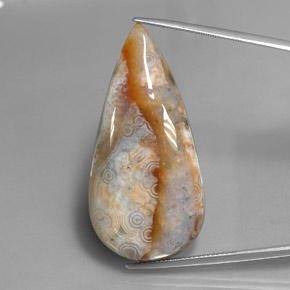 Jaspe multicolorido natural 44,77ct, formato de pêra, opaco