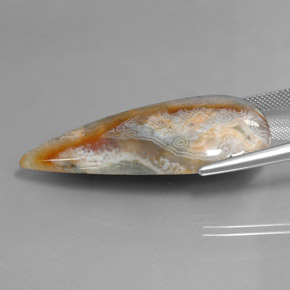 Jaspe multicolorido natural 44,77ct, formato de pêra, opaco