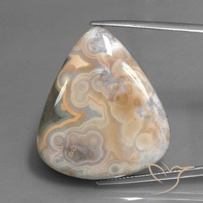 34.07ct Natural Multicolorido Jaspe, Formato de pêra, Opaco
