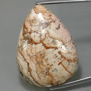Jaspe multicolorido natural 38,83ct, formato de pêra, opaco