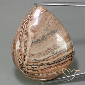 62.26ct Natural Multicolorido Jaspe, Formato de pêra, Opaco