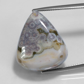 Jaspe multicolorido natural 29,32ct, formato de pêra, opaco