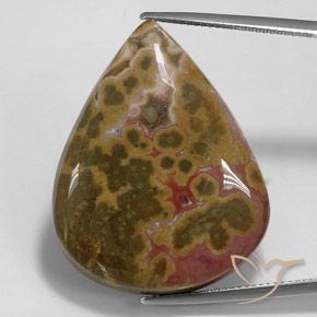 41.21ct Natural Multicolorido Jaspe, Formato de pêra, Opaco