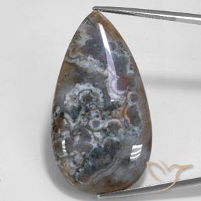 44.98ct Natural Multicolorido Jaspe, Formato de pêra, Opaco