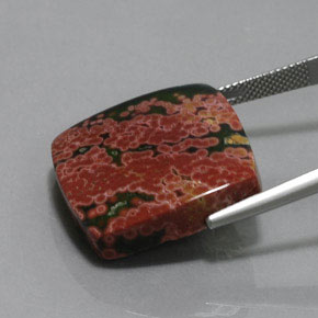 Jaspe multicolorido natural 31,23ct, almofada cortada, opaco