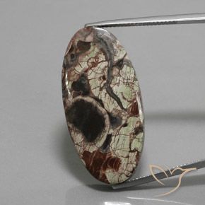 23.72ct Natural Multicolorido Jaspe, oval, Opaco