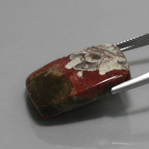 Jaspe multicolorido natural 25,26ct, almofada cortada, opaco