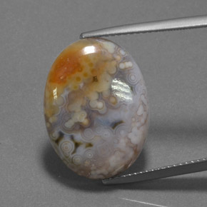 Jaspe multicolorido natural 12,16ct, corte oval, opaco