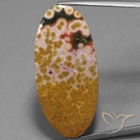25.07ct Natural Multicolorido Jaspe, oval, Opaco