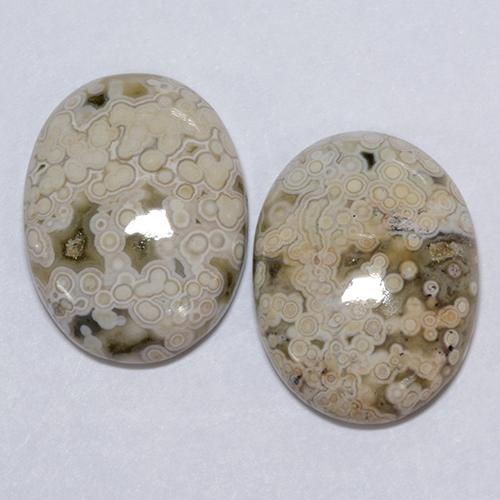 Pedras preciosas de jaspe multicolorido natural de 22,24 ct, corte oval, opaco