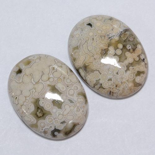 Pedras preciosas de jaspe multicolorido natural de 22,24 ct, corte oval, opaco