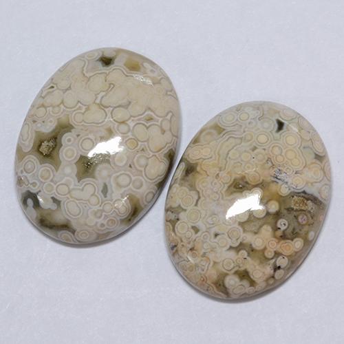 Pedras preciosas de jaspe multicolorido natural de 22,24 ct, corte oval, opaco