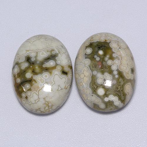 Pedras preciosas de jaspe multicolorido natural de 21,70 ct, corte oval, opaco